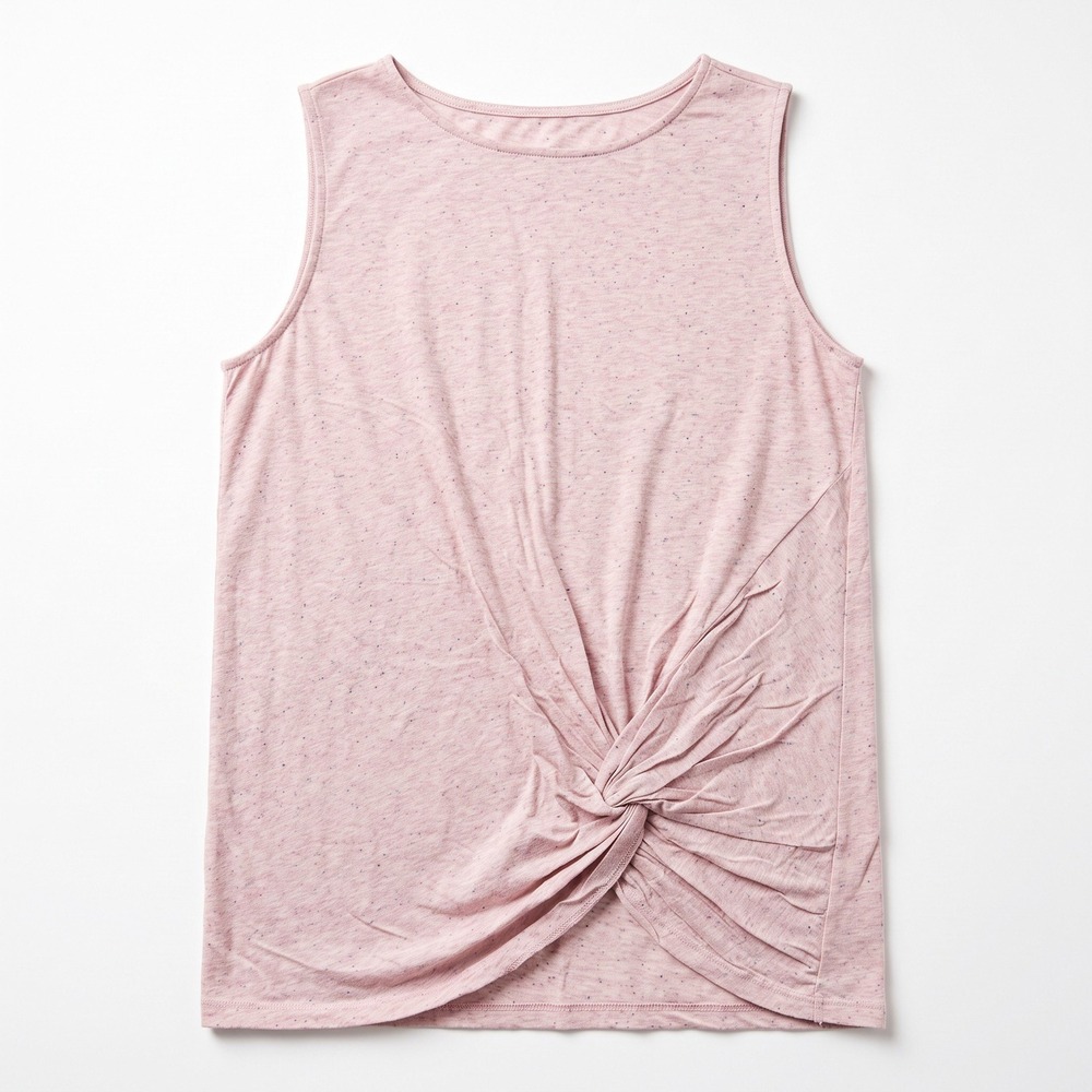 LOFT Outlet Womens M Heathered Pink Twist Front Knot Tank Top Casual Boho Cozy